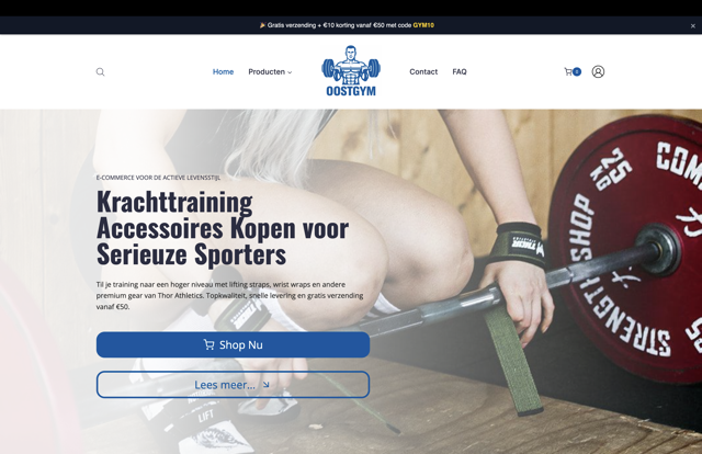 🏋️‍♂️ Webshop laten maken voor sportmerk Oostgym